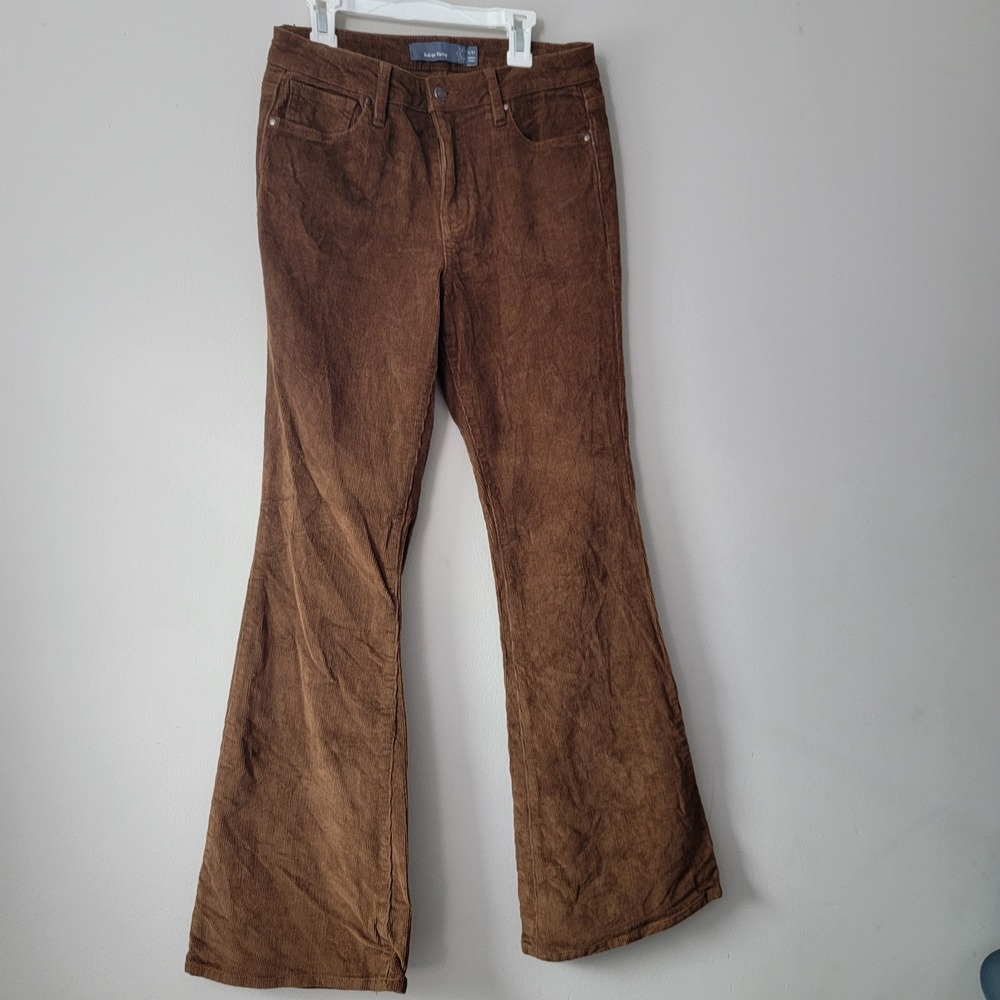 Indigo Rising Corduroy Brown High Rise Pants Flare Bootcut Retro Size 5/27